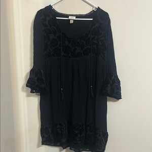 Knox Rose Velvet Peasant Dress Large